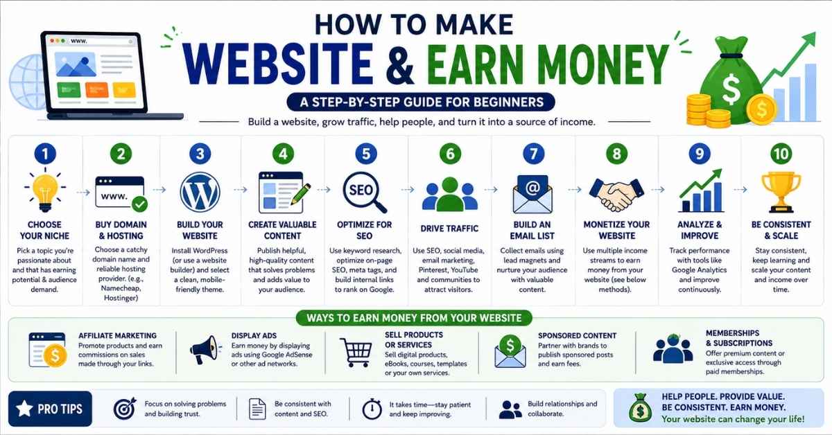 How to Make Website and Earn Money: Beginner's Guide for 2026