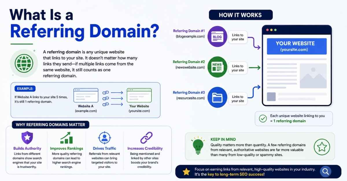 What Is a Referring Domain? Meaning, SEO Benefits & Examples