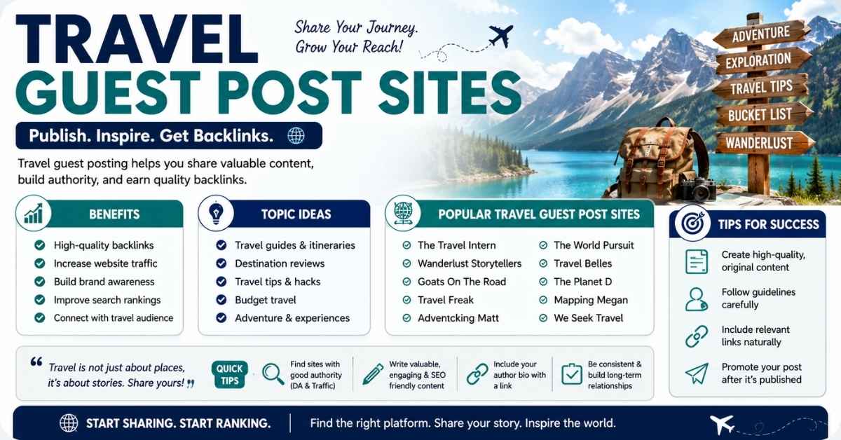 150+ Travel Guest Post Sites to Build Quality Backlinks in 2026